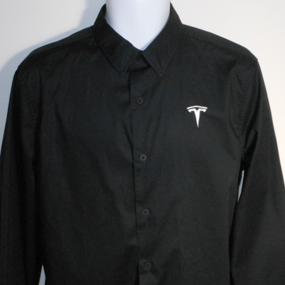 Tesla black company dress shirt